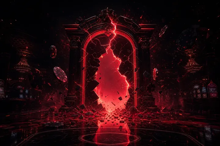 Abstract broken portal illustration for missing page
