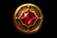 Gold prize pool coin with crimson gem