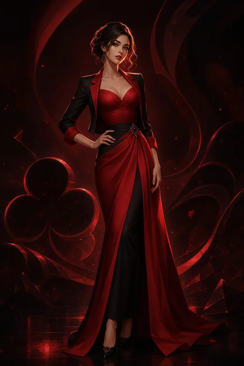 Elegant hostess character for the gaming platform hero